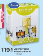 Adora/Tuana 18 Stuk Glasdrankiestel-Per Stel