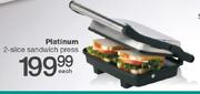 Platinum 2 Slice Sandwich Press
