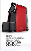 Siena Single Serving Capsule Espresso Maker