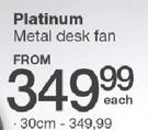 Platinum 30cm Metal Desk Fan-Each