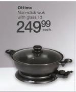 Ottimo Non Stick Wok With Glass Lid-Each