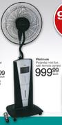Platinum Pedestal Mist Fan With Remote Control-Each