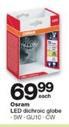Osram LED Dichroic Globe 5W GU10 CW