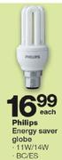 Philips Energy Saver Globe 11W/14W, BC/ES