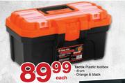 Tactix Orange & Black Colour 41cm Plastic Toolbox-Each