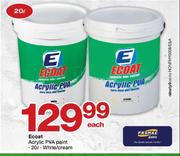 Ecoat White/Cream 20Ltr Acrylic PVA Paint-Each