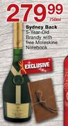 Sydney Back 5-Year-Old Brandy with Free Moleskine Notebook-750ml