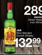J&B Rare Blended Scotch Whisky-750ml