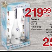 Pravda Vodka with 2 Flavoured Miniatures-750ml