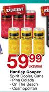 Huntley Cooper Spirit Cooler,Cans(Pina Colada/On The Beach/Cosmopolitan)-6 x 250ml