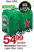 Heineken Premium Lager Beer Cans-6 x 440ml