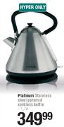Platinum Stainless Steel Pyramid Cordless Kettle 1.7Ltr