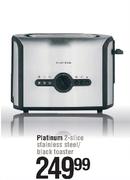 Platinum 2 Slice Stainless Steel/Black Toaster