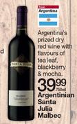 Argentinian Santa Julia Malbec-750ml