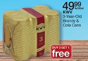 KWV 3-Year-Old Brandy & Cola Cans-6X330ml