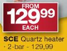 SCE Quartz Heater 2 Bar-Each