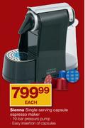 Sienna Single-Serving Capsule Espresso Maker-Each