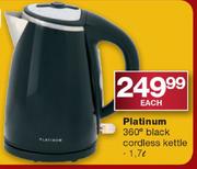 Platinum 360 Degree Black Cordless Kettle-1.7L Each