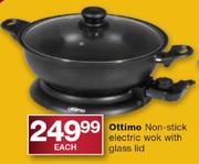 Ottimo Non-Stick Electric Wok With Glass Lid-Each