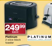 Platinum 2-Slice Black Toaster-Each
