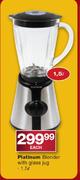Platinum Blender With Glass Jug-1.5L Each