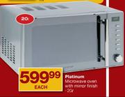  Platinum Microwave Oven With Mirror Finish-20L Each