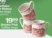 Brooke Pink Coffee Mugs-Each