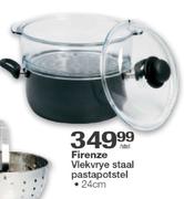 Firenze Vlekvrye Staal Pastapotstel 24cm-Per Stel