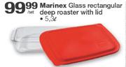 Marinex 5.3L Glass Rectangular Deep Roaster With Lid-Per Set