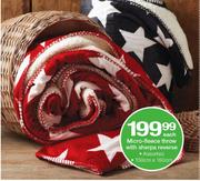 Micro-Fleece Throw With Sherpa Reverse 150cmX180cm-Each