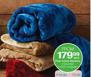 Plain Furpile Blankets Single-Each