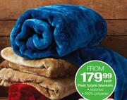 Plain Furpile Blankets Queen-Each
