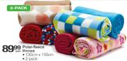 Polar-Fleece Throws-130x150Cm 2 Pack-Per Pack