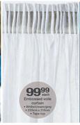 Embossed Voile Curtain 230x218Cm-Each