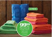 Plain 3 Piece Towel Set  Guest, Hand & Bath Towel Assorted-Per Set