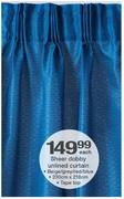Sheer Dobby Unlined Curtain 230x218Cm-Each