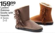 Ladies Eskimo Boots With Tassels Size 3-8-Per Pair