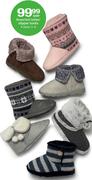 Assorted Ladies Slipper Boots Size 3-8-Per Pair