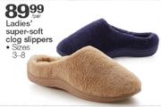 Ladies Super-Soft Clog Slippers Size 3-8-Per Pair