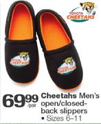 Cheetahs Men's Open/Closed-Back Slippers Size 6-11-Per Pair