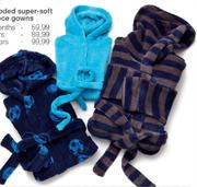 Boys' Hooded Super-Soft Coral-Fleece Gowns(3-24 Months)-Each