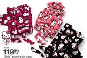 Hello Kitty Girls' Super-Soft Coral-Fleece Character Gowns(7-14 Years)