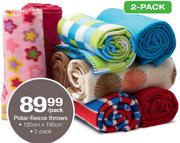 Polar-Fleece Throws 130x150Cm 2 Pack-Per Pack