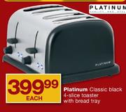 Platinum Classic Black 4-Slice Toaster With Bread Tray Each