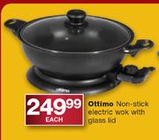 Ottimo Non-Stick Electric Wok With Glass Lid Each