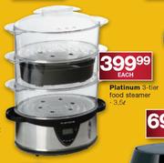 Platinum 3-Tier Food-Steamer-3.5ltr Each