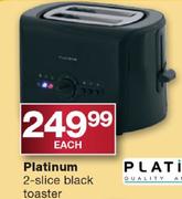 Platinum 2-Slice Black Toaster Each
