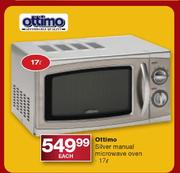 Ottimo Silver Manual Microwave Oven-17ltr Each