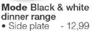 Mode Black & White Dinner Side Plate