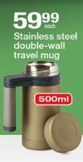 Stainless Steel Double-Wall Travel Mug Each